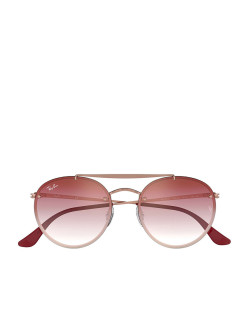 Gold Brown Pink Gradient Full Rim Round Vincent Sunglasses