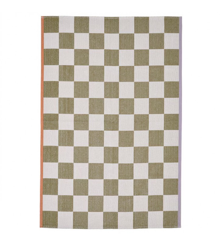 KLASSRUM Rug, Flatwoven, White/Green