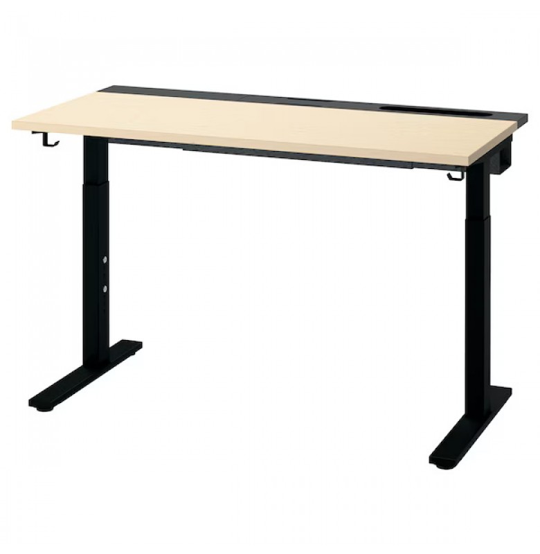 MITTZON Desk, birch Veneer/Black